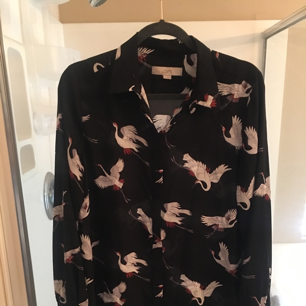 Loft bird print shirt
